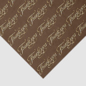Faux Gold Glitter en bruin bedankt Patroon Tissuepapier (Detail)