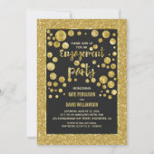 faux gold glitter en confetti verlofpartij kaart (Voorkant)