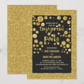 faux gold glitter en confetti verlofpartij kaart (Voorkant / Achterkant)