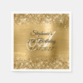 Faux Gold Glitter en Folie 21e verjaardag Servet (Voorkant)