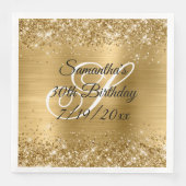 Faux Gold Glitter en Folie 30e verjaardag Servet (Voorkant)