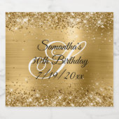 Faux Gold Glitter en Folie 30e verjaardag Sparkling Wijnetiket (Enkel label)
