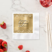 Faux Gold Glitter en Folie 50e verjaardag Servet (Insitu)