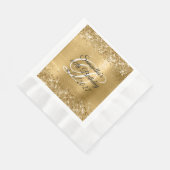 Faux Gold Glitter en Folie 60e verjaardag Servet (Hoek)