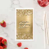 Faux Gold Glitter en Folie 80e verjaardag Servet (Insitu)