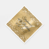 Faux Gold Glitter en Folie 90e verjaardag Servet (Hoek)