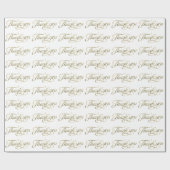 Faux Gold Glitter en White Hartelijk dank Patroon  Cadeaupapier (Vlak)