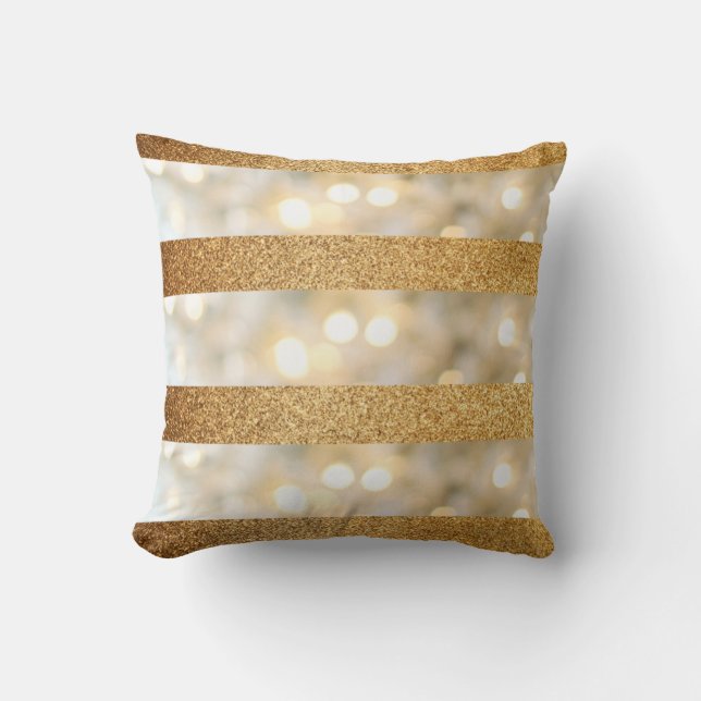 Faux Gold glitter en wit Kussen (Voorkant)