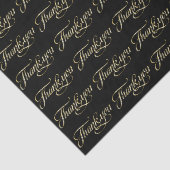 Faux Gold Glitter en zwart bedankt Patroon Tissuepapier (Detail)