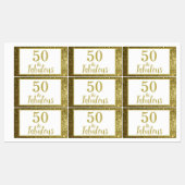 Faux Gold Glitter Fabulous 50ste verjaardag Labels (Vel)