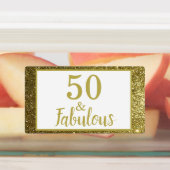 Faux Gold Glitter Fabulous 50ste verjaardag Labels (Aangebracht)