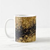 Faux Gold Glitter Faux Black Glitter Classic Mok (Links)