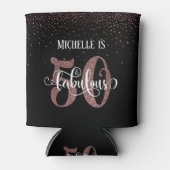 Faux Gold Glitter Feestelijke 50 & Fabulous Verjaa Blikjeskoeler (Voorkant)