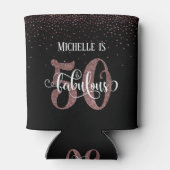 Faux Gold Glitter Feestelijke 50 & Fabulous Verjaa Blikjeskoeler (Achterkant)