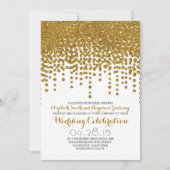 Faux Gold glitter folie confetti bruiloft uitnodig Kaart (Voorkant)
