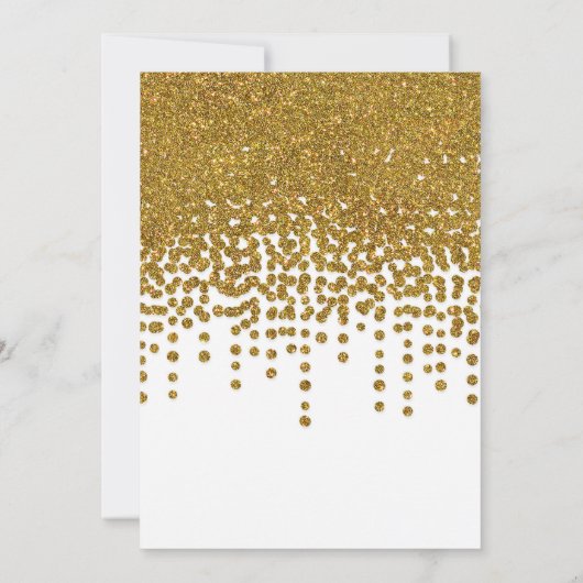 Faux Gold glitter folie confetti bruiloft uitnodig Kaart (Achterkant)