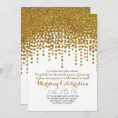 Faux Gold glitter folie confetti bruiloft uitnodig Kaart (Voorkant / Achterkant)