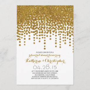Faux Gold glitter folie confetti repetitiediner Kaart