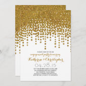 Faux Gold Glitter folie confetti verlovingsfeest Kaart (Voorkant / Achterkant)
