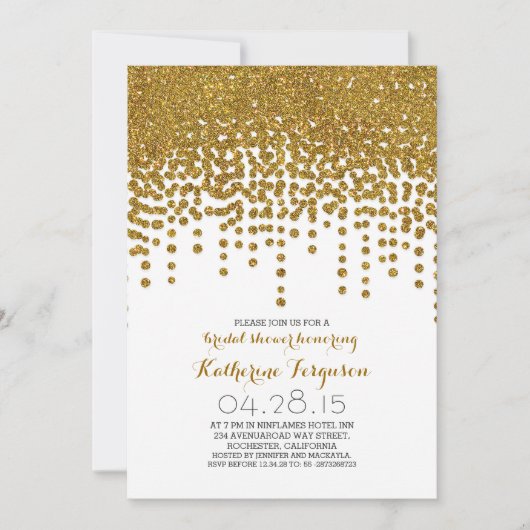 Faux Gold glitter folie confetti vrijgezellenfeest Kaart (Voorkant)