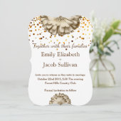 Faux Gold Glitter Folie Daisy Geïnspireerd huwelij Save The Date (Staand voorkant)