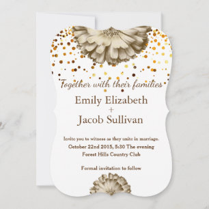 Faux Gold Glitter Folie Daisy Geïnspireerd huwelij Save The Date