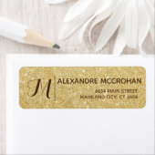 Faux Gold Glitter Folie Return Address Etiket (Insitu)