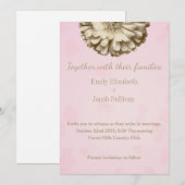 Faux Gold Glitter Folie - Zonnebloem geïnspireerd Save The Date (Voorkant / Achterkant)