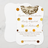 Faux Gold Glitter Folie - Zonnebloem geïnspireerd Save The Date (Voorkant / Achterkant)