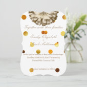 Faux Gold Glitter Folie - Zonnebloem geïnspireerd Save The Date (Staand voorkant)