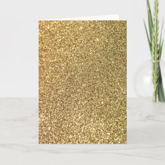 Faux Gold Glitter Foto Kaart (Voorkant)
