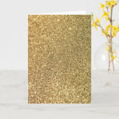 Faux Gold Glitter Foto Kaart (Gele Bloem)