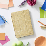 Faux Gold Glitter Gepersonaliseerde iPad Pro Hoesj iPad Pro Cover<br><div class="desc">Voeg wat glinstering en glinstering toe! Deze aanpasbare iPad Pro cover is voorzien van faux gold glitter met zwart script. Personaliseer dit iPad Pro-hoesje door namen of korte zinnen toe te voegen.</div>