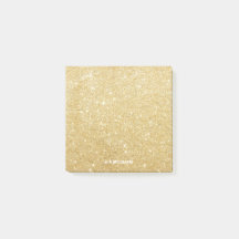 Faux Gold Glitter Gepersonaliseerde Post-it Notes