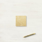 Faux Gold Glitter Gepersonaliseerde Post-it Notes (Op bureau)