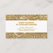 Faux Gold Glitter Glam Chique Glitter Event Planne Visitekaartje (Achterkant)