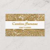 Faux Gold Glitter Glam Chique Glitter Event Planne Visitekaartje (Voorkant)