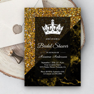 Faux Gold Glitter Gold Marble Vrijgezellenfeest Kaart