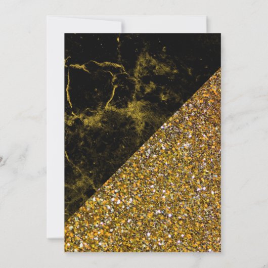 Faux Gold Glitter Goud Marmer Aqeeqah | Aqiqah Kaart (Achterkant)