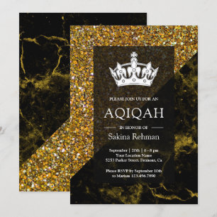 Faux Gold Glitter Goud Marmer Aqeeqah   Aqiqah Kaart