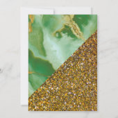 Faux Gold Glitter Groen Marmer Quinceanera Kaart (Achterkant)
