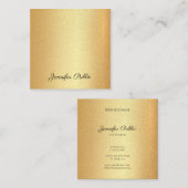 Faux Gold Glitter Hand Script Tekst Kalligrafie To Vierkante Visitekaartje (Voorkant / Achterkant)