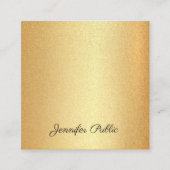 Faux Gold Glitter Hand Script Tekst Kalligrafie To Vierkante Visitekaartje (Voorkant)