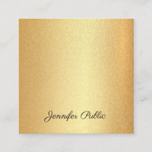 Faux Gold Glitter Hand Script Tekst Kalligrafie To Vierkante Visitekaartje