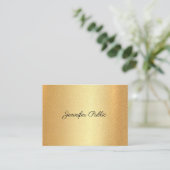 Faux Gold Glitter Handschrift Elegante kalligrafie Visitekaartje (Staand voorkant)
