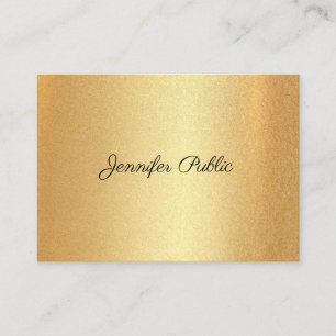 Faux Gold Glitter Handschrift Elegante kalligrafie Visitekaartje