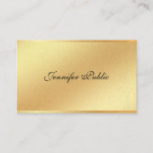 Faux Gold Glitter Handschrift Elegante kalligrafie Visitekaartje (Voorkant)