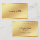 Faux Gold Glitter Handschrift Elegante kalligrafie Visitekaartje (Voorkant / Achterkant)