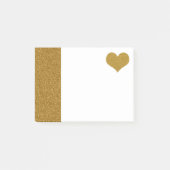 FAUX Gold Glitter Heart (plat) Post-it® Notes (Voorkant)