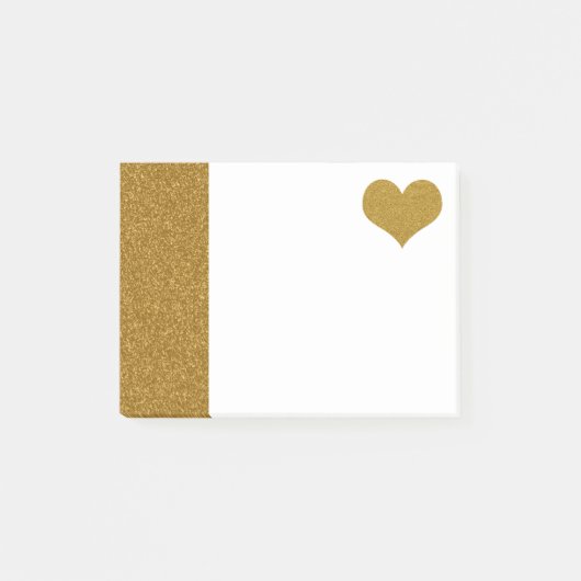 FAUX Gold Glitter Heart (plat) Post-it® Notes (Voorkant)